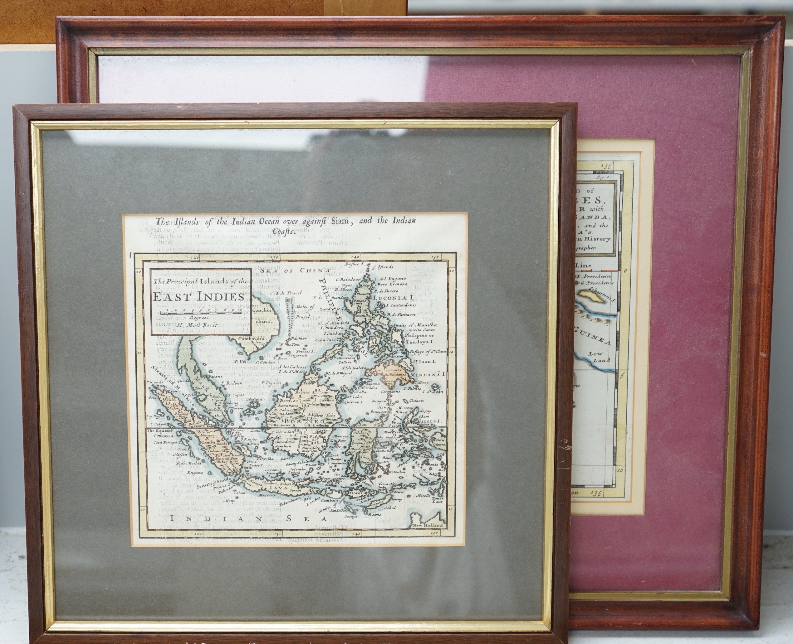 Herman Moll (1654-1732), two hand coloured maps comprising Islands of the East Indies and Islands of Celebes or Macassar, largest 21 x 26cm